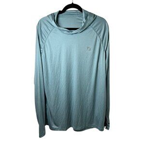 Baleaf SPF 50 Thumbhole Blue Men’s Large Long Sleeve Hooded Sun Shirt NWT